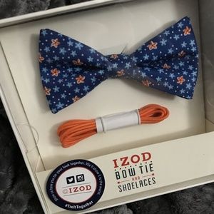 Izod floral blue and orange bow tie & laces